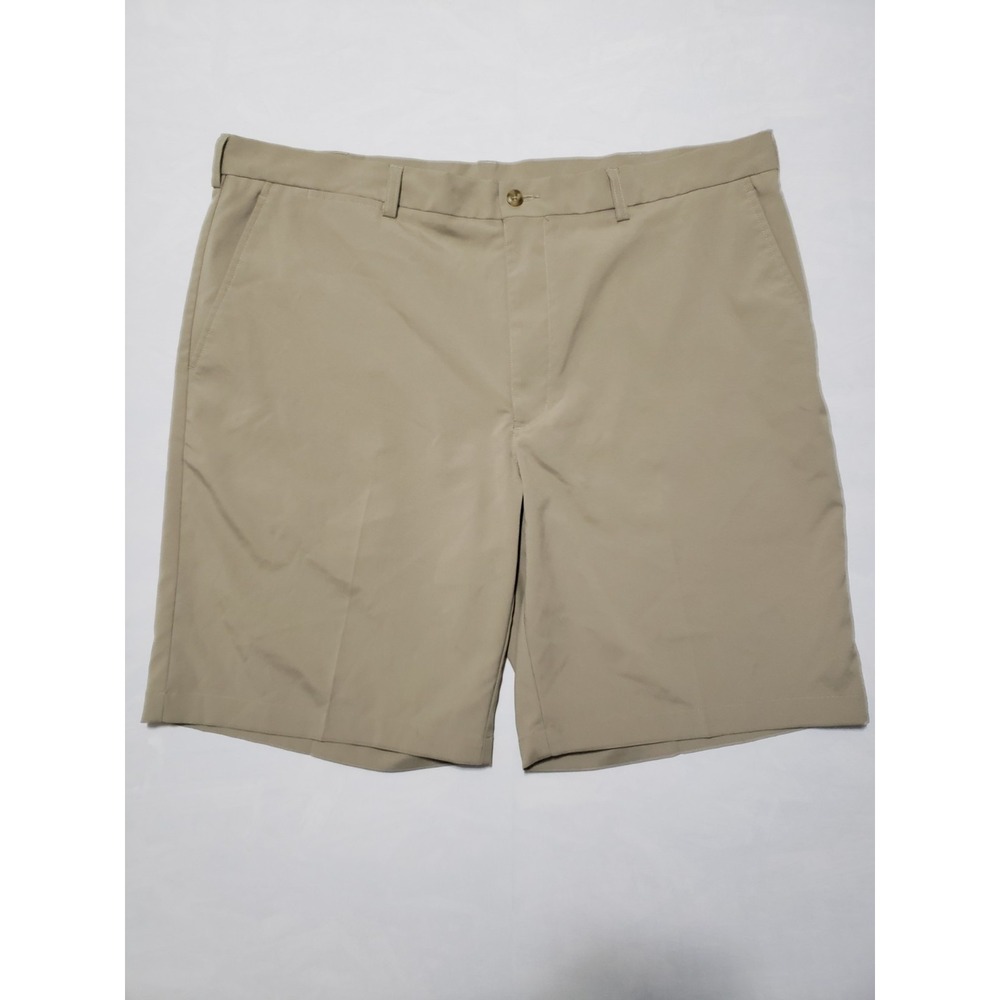 PGA Tour‎ Golf Shorts Men's Size 40 Khaki Flat Front Performance Stretch Pockets